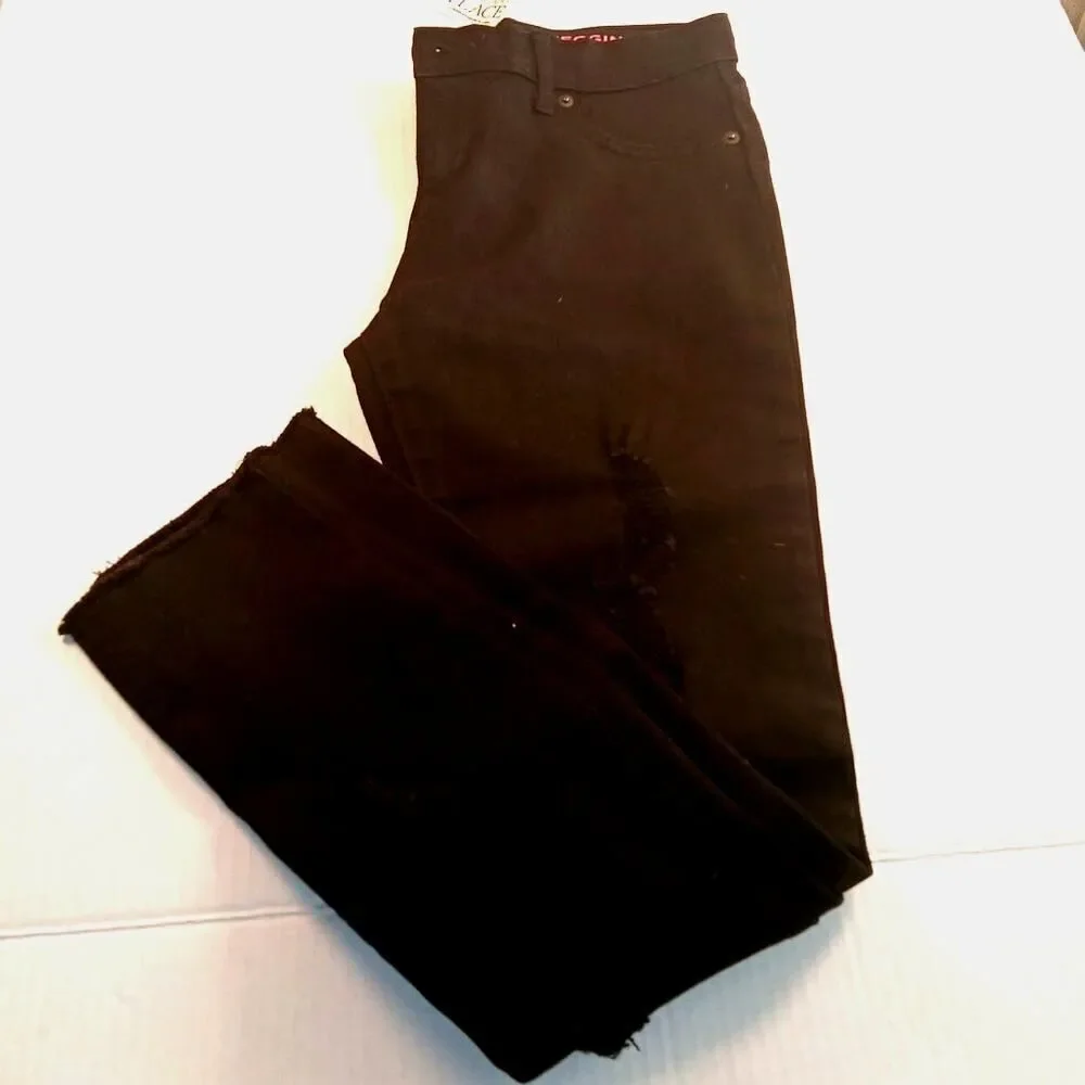 The Children's Place Girls New w/Tags Distressed Black Wash Jeggings - Size 12